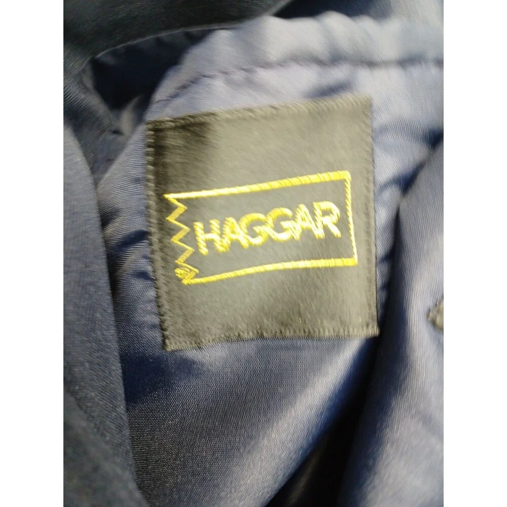 Vtg Haggar Mens Blazer Jacket Sz 42 Washable Blue 2 Gold Buttons